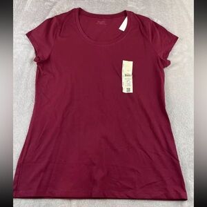 NOBO No Boundaries Juniors short sleeve pin scoop neck tshirt size L